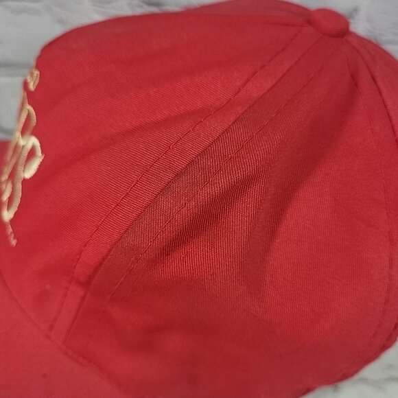 Vintage San Francisco 49ers Red Snapback Hat Cap AJD Embroidered Logo Football - Picture 4 of 10